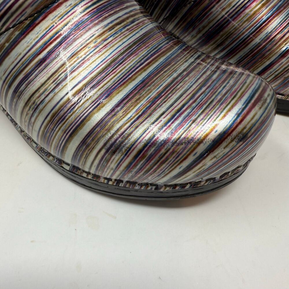 Dansko Professional XP Clogs Women's 39 Patent Leather Multicolored Stripe - Picture 10 of 14